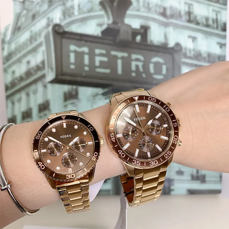 Fossil His and Hers Bannon Rose Gold tone Watch Box Set BQ2827SET Watch Shop BD